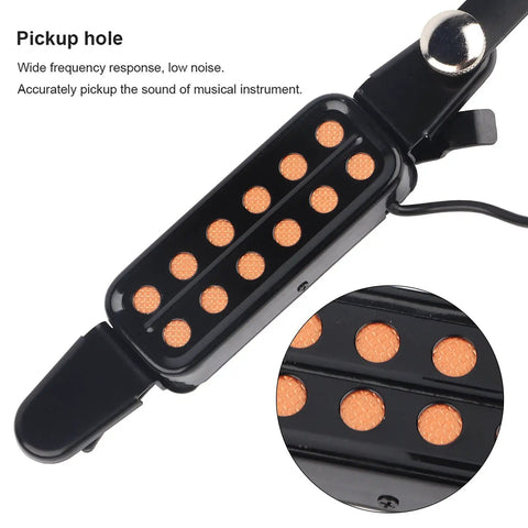 Amped Up 12 Hole Magnetic Acoustic Guitar Pickup With Built In Volume And Tone Tuner Kit showing 12-hole design
