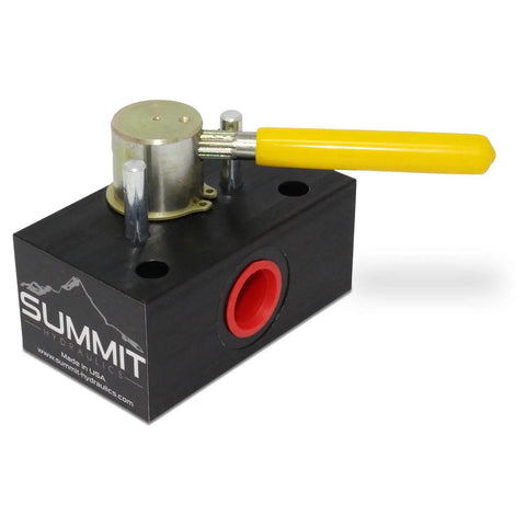 Three Way Hydraulic Diverter Valve With Rotary Selector For High Pressure Systems, 20 GPM Flow, 5000 PSI Rating, SAE 3/4-16 Ports, Closed Center, Beefy Heavy Duty Build For Industrial Fluid Control