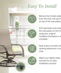 Fiberglass Spring Plates 2 Pack For Patio Chairs, Swivel Chairs, And Swivel Rockers Replacement Stabilizers installation guide
