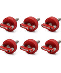 Set of red Beefy Billet Aluminum Hard Top Quick Removal Fastener Thumb Screw Integrated D Ring for Jeep Wrangler JK JL Gladiator JT