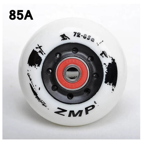 Inline Skate Wheels 4 Pack With Bearings For Outdoor And Indoor Use 72mm 76mm 80mm 85A Hardness Black Replacement Roller