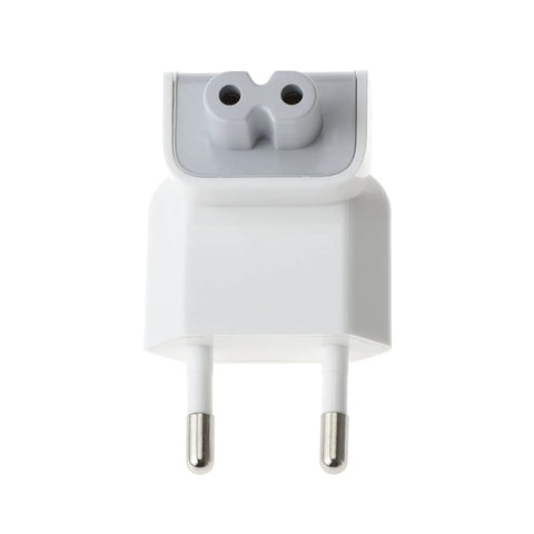 EU Plug Converter Travel Charger Adapter For Apple iBook And MacBook Pro, Travel Ready, Slim And Lightweight, White, Front View