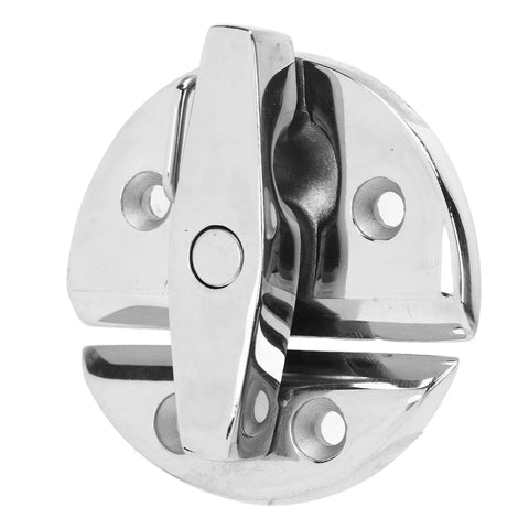 NBZGFD round turn-button boat latch, marine-grade stainless steel with mirror finish, twist lock for hatches
