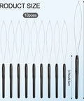 10 Pack Hair Extension Loop Tools And Needle Threaders For Easy Stringing And Styling, Lightweight Plastic Handle