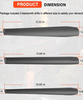 Pro Grade Drift Kit For Forging Hammer Eye Holes Eye Drift Tool Set 3 Pack dimensions shown in inches.