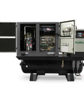 Beefy 10HP Rotary Screw Air Compressor With Built In Dryer And 66 Gallon ASME Tank Delivers 32 CFM At 116 PSI On 230V Three Phase