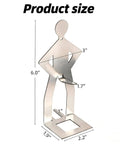 Funny Man Shaped Hot Dog Holder For Grilling Hands Free Stainless Steel Sausage Stand with dimensions shown