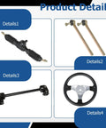 Steel Steering Wheel Kit With Adjustable Gear Rack Pinion Shaft For 110cc Go Kart ATV Buggy Quad Replacement 300mm Wheel 320mm Rack