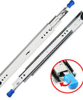 Beefy Heavy Duty 10 To 50 Inch Ball Bearing Three Fold Full Extension Drawer Slides With Lock For Smooth Quiet Operation Rust Resistant Electroplated And Powder Coated Finish Ideal For Cabinets And Heavy Load Drawers, 18 inch steel slides