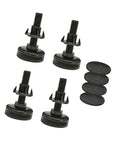 4 Pack Leveling Feet With Grip Base For Furniture Heavy Duty Steel T Nut Adjustable Height Feet For Cabinets Tables Desks Countertops And Bathroom Vanities Rock Solid No Wobble Easy Height Adjustment shown with felt pads