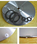 Components of Glass Lazy Susan Turntable With 360 Degree Swivel Rock Solid Heavy Duty Aluminum Base Steel Bearing on table
