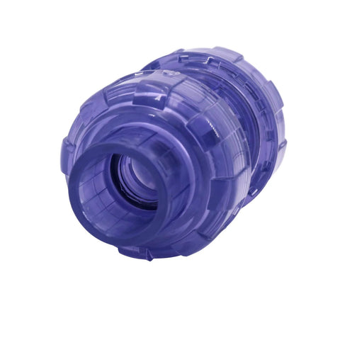 Blue 3/4-inch UPVC true-union swing check valve.