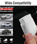 Bluetooth OBD2 Scanner With Full System Diagnostics And 19 Service Functions Code Reader For iPhone And Android Compact MK808 Style with 1996+ vehicle compatibility