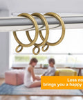 Antique Brass Curtain Rings With Eyelets For Up To One Point Two Inch Curtain Rods Set Of 30 Dope Heavy Duty Steel Drapery Rings