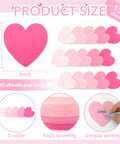 Product details of Pink Heart Index Cards Pack, 150 Count, 3x3 inch, showing size, colors, and use for organization in study or office.