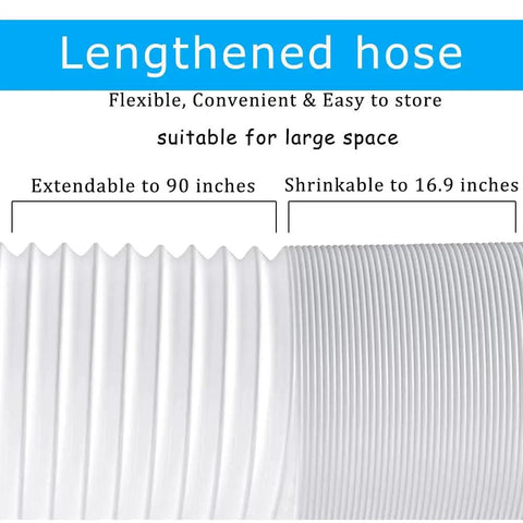 Portable Air Conditioner Exhaust Hose With 5.9 Inch Diameter And 90 Inch Length, Anti Clockwise Thread, Plug And Play Easy Install For Window AC Units, Lightweight Vent Hose For Quick Chill And Flexible Setup