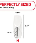 Medium Wire Toggle Hooks Set With Adhesive Strips 35 Hooks And 40 Strips Damage Free Hanging dimensions illustration