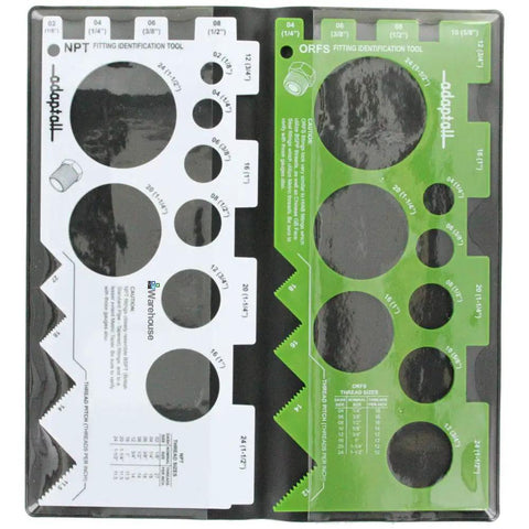 SAE American Thread Identification Kit With Adaptall Gauges For NPT NPSM ORS ORFS ORB AN JIC 37 open with gauges visible