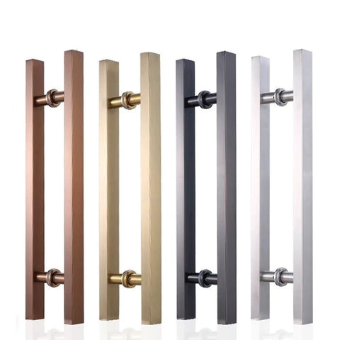 Modern Glass Sliding Door Handle Kit With Smooth Brushed Stainless Pulls And Anti Rust Finish Beefy Heavy Duty Screws Included For Single Door Use