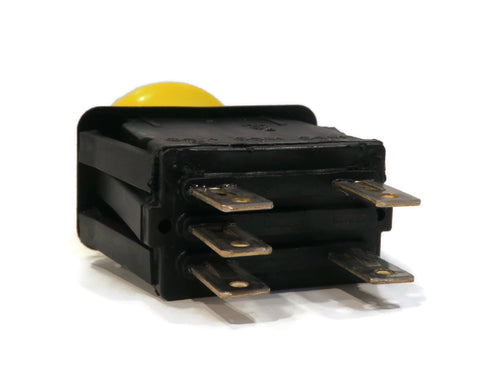 Yellow 12V DC Push Button Rotary Actuator Switch With 2 Position Normally Open 2 Way Flush Mount IP54 Protection rear view