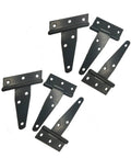 Six Pack Galvanized T Hinges Slotted Triangular Door Hinges 7.9 Inch Heavy Duty Rustproof Iron Construction Replacement Cabinet Hardware