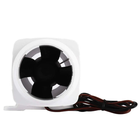 Heavy Duty Inline Marine Bilge Blower Fan DC 12 Volt 130 Cfm Slick White Abs Housing with black fan blades and wiring visible.