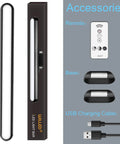 Dimmable Touch And Remote Light Bar With Built In 2000mAh Battery And Magnetic Stick Mount with accessories including remote, base, and USB cable.