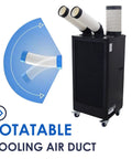 Heavy Duty Mobile Spot Cooler Packing 15400 Btu Capacity with rotatable cooling air duct and stainless steel design.