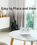 WS1-Pro Smart WiFi Temperature Humidity and Light Monitor With External Probe Expansion on table in modern living room