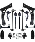 Front End 14 Piece Suspension Kit For 2001 2005 Toyota Rav4 With 2 Lower Control Arms 2 Lower Ball Joints 4 Inner And Outer Tie Rods