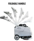 Foldable Walk Behind Floor Scrubber Machine With 180 RPM And 300W Motor, Heavy Duty Hand Push Design, foldable handle image