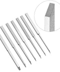Hardcore Tungsten Steel Scribing Chisel Set Featuring Seven Ultra Slick Blades Spanning Point One To Two Millimeters With Dead On Accuracy For Smooth Resin And Scale Model Detail Crafting, showcasing precision tungsten blades.