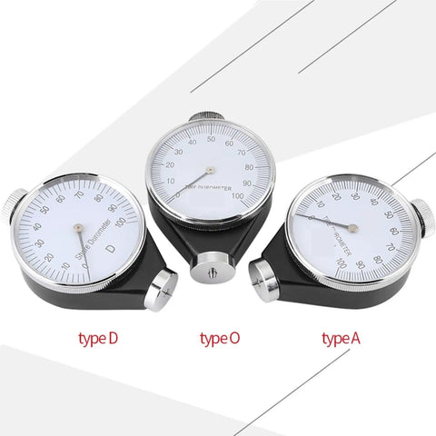 Hardness Tester For Type A O And D Scales With Simulated D Type Display Quick Easy Read Dial Built Tough From Rust Resistant Alloy Build Ideal For Testing Hardness In Plastics And Sulfur Goods Durable Accurate Fast Results, three dial testers