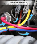 Ford 8mm Vacuum Line Kit For F150 1992 1996 5.0 5.8 V8 Engines 5 Piece Silicone Hose Replacement Set installed in engine bay