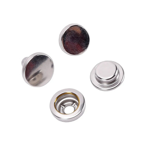 Copper Snap Fasteners Kit For Leather Craft Pro DIY Enthusiasts Eleven Millimeter Metal Buttons Heavy Duty Leather Repair Snaps Durable Solid Copper Construction Easy Install Leatherworking Supplies Long Lasting Performance, 11mm silver finish