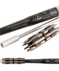System 4 ESD Safe Micro Bit Set With Slotted Phillips And Torx Bits, 16 Piece, CRM-72 Tool Steel Bits, 100mm Bit Holder displayed