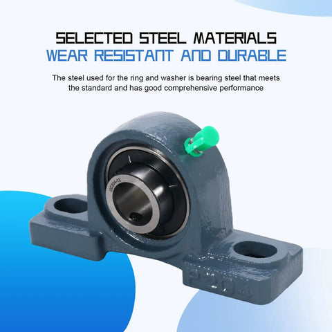 4 Pack Self Aligning Pillow Block Bearings With Three Quarter Inch Bore Mounted Pillow Block Units On Cast Iron Base Chrome Bearing
