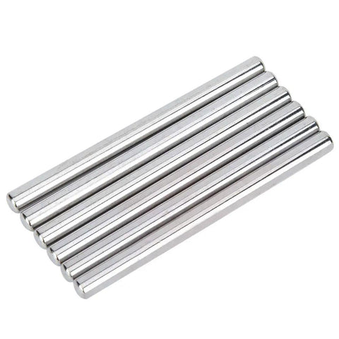Stainless Steel Rod Axle Set for Industrial Robots 6 Pieces 80x6mm D Shaped Ground Precision, displayed in a row on a white background
