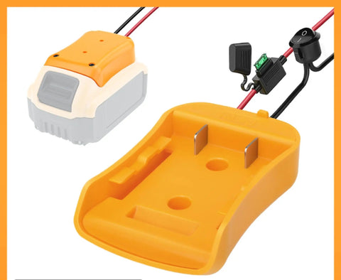 Ride On Car Conversion Kit With 20V Tool Battery Adapter For 12V To 24V Toys, Heavy Duty 12AWG Wiring and ABS Adapter Base