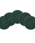 Green 17 Inch Floor Maintenance Pads For Wet Scrub On Buffers, 5 Pack, Washable And Reusable, Pro Grade Double Sided Use