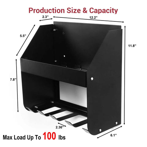 Wall Mount Power Tool Organizer Five Drill Holder Rack Heavy Duty Cordless Drill Storage Electric Drill Rack dimensions and capacity