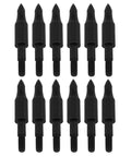 Carbon Steel Archery Tips 150 Grain Arrowheads 12 Pack 48x8mm Black Jacket Arrowheads for Field Target Practice and Hunting