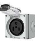 50 Amp NEMA 6-50R Power Outlet Box With Protective Weatherproof Enclosure 250V Heavy Duty Outdoor Receptacle for EVs