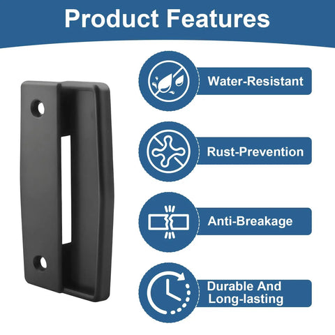 Premium Black Plastic Replacement Sliding Screen Door Handle Featuring Rock Solid Grip with water-resistant features.