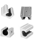 4 Pack SBR12UU Slide Block Kit for 12mm Linear Guide Rail, Square Type Carriage Bearing Blocks, Steel for CNC and 3D Printing