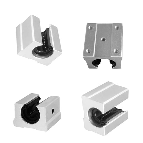4 Pack SBR12UU Slide Block Kit for 12mm Linear Guide Rail, Square Type Carriage Bearing Blocks, Steel for CNC and 3D Printing