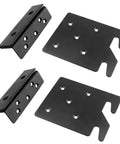 Tough As Nails Double Hook Slot Bed Frame Brackets With Headboard Support Plates, black iron brackets for fixing bed frames.
