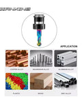 Three Sixteenth Inch DLC Coated Two Flute Carbide Ball Nose End Mill for Aluminum Copper Alloys and Plastic Machining applications