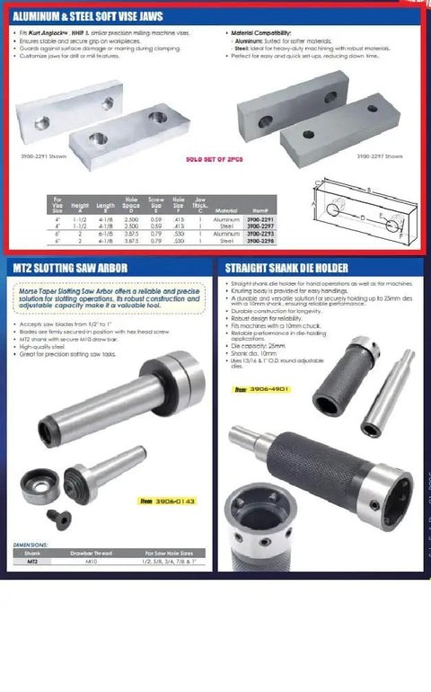 Drop Dead Simple Replacement Soft Vise Jaws For Precision Milling Machines And Kurt Style Pads featuring soft steel construction, 6 1/8" x 2" x 1".