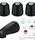 Tub Shower Trim Kit With Four In One Tub Spout Adapter, Shower Knob, And Bath Spout For Half Inch Copper Pipe In Matte Black